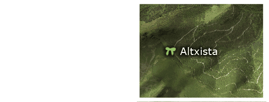 Situaci&oacute;n del dolmen de Altxista