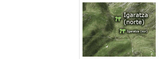 Situaci&oacute;n del dolmen de Igaratza Norte