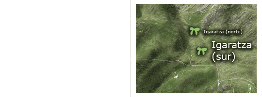Situaci&oacute;n del dolmen de Igaratza Sur 