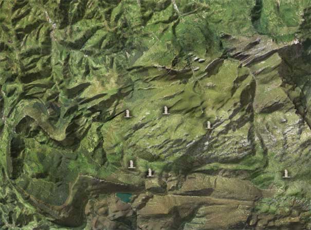 Plano de menhires de Aralar