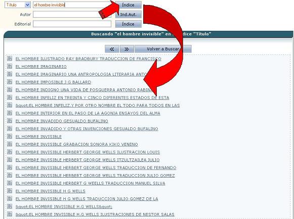 Consultas a los indices OPAC SNBE