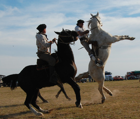 Gauchos argentinos con boinas vascas.