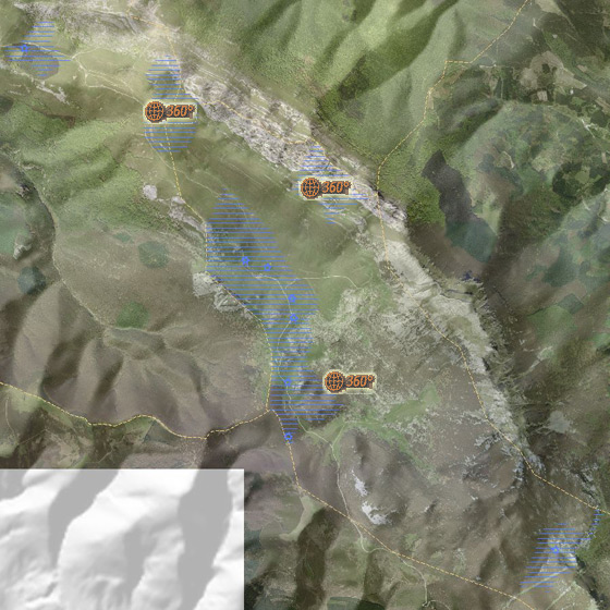 Mapa de las visitas virtuales en Aizkorri